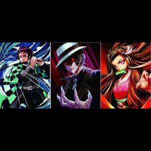 Demon slayer anime 3d poster